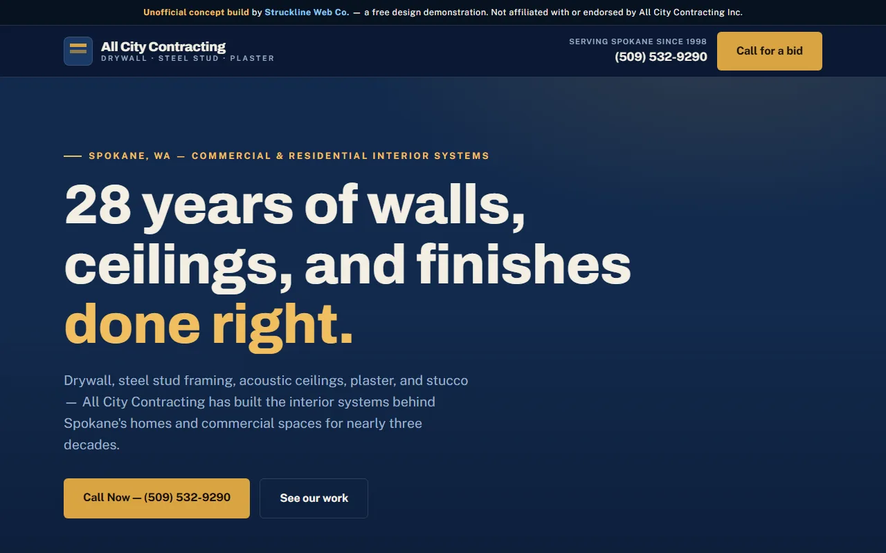 All City Contracting concept website
