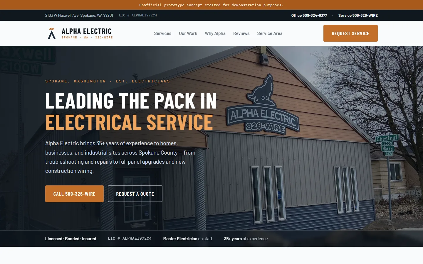 Alpha Electric concept website