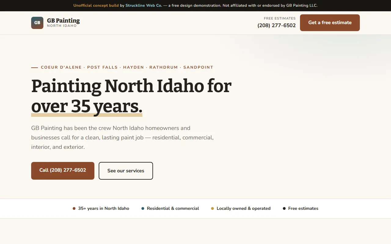 GB Painting concept website