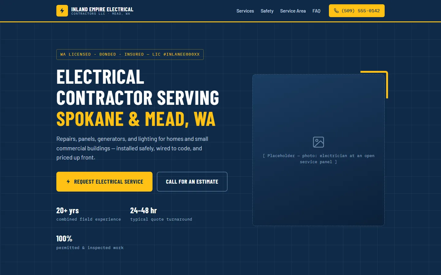 Inland Empire Electrical concept website