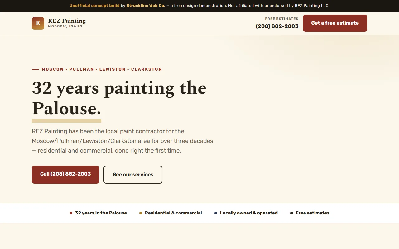 REZ Painting concept website