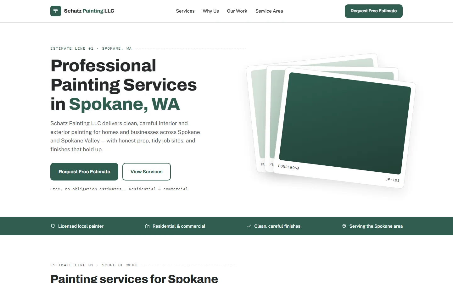 Schatz Painting concept website